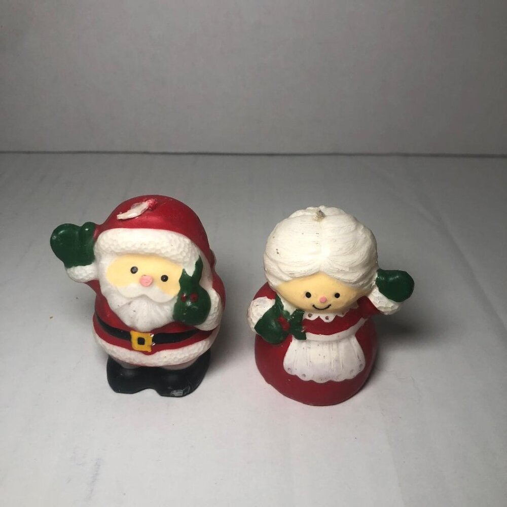 Vintage Wax Santa Claus Candle Vintage Christmas Decor Mr And Mrs Claus Unused